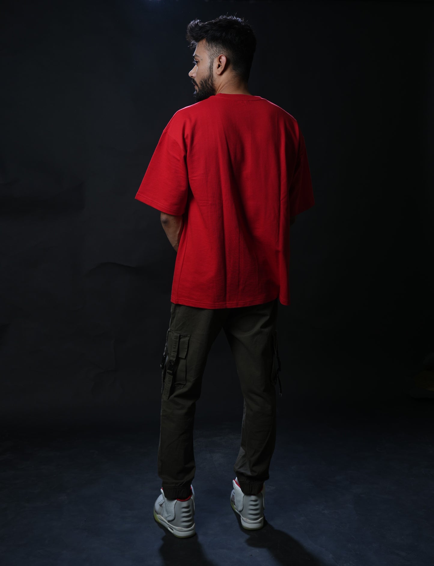 Red Heavyweight Oversized Solid T-Shirt