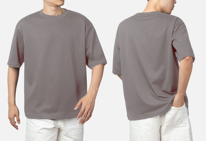 Grey Heavyweight Oversized Solid T-Shirt