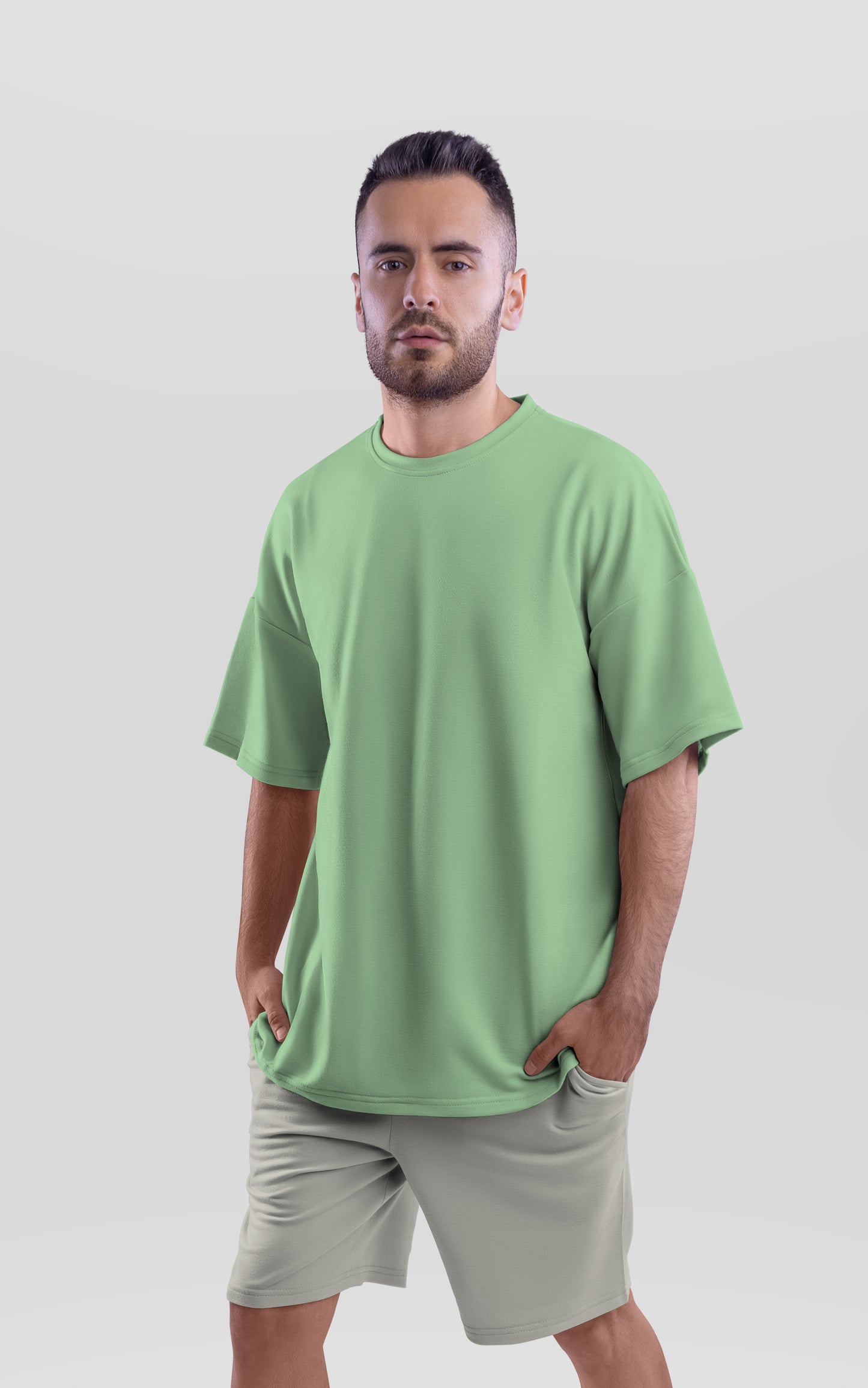 Green Heavyweight Oversized Solid T-Shirt